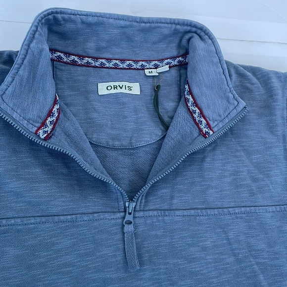 Orvis Blue Quarter-Zip Pullover with Pockets Medium - Picture 15 of 16